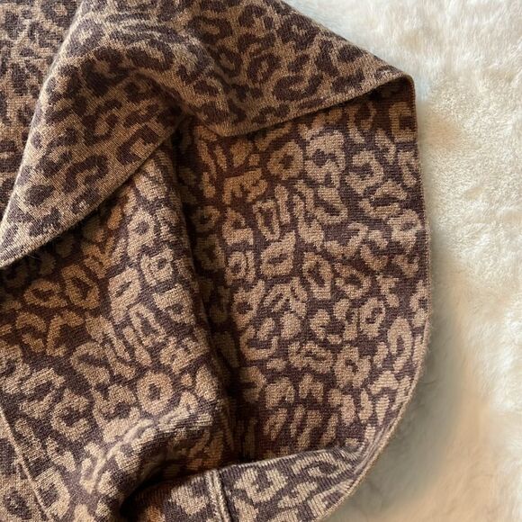 Portolano Wool Angora Blend Snood Scarf Brown Animal Print - Picture 9 of 14